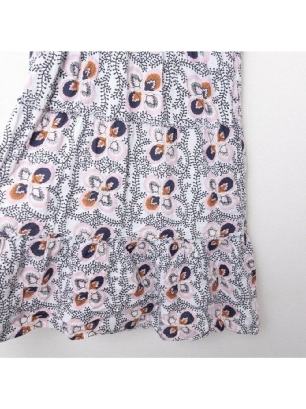 Figue Lily Cara Dress S Bohemian Cotton Cottagecore Floral Bib Ruffle - Picture 8 of 12